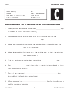 Survival Signs & Symbols Vocabulary (Chapter Slice) Survival Signs & Symbols Vocabulary (Chapter Slice)