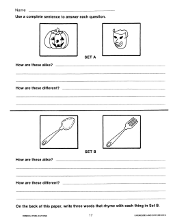 Similarities & Differences: Primary Thinking Skills (Chapter Slice) Similarities & Differences: Primary Thinking Skills (Chapter Slice)