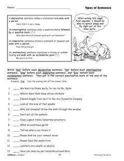 Sentences: FUNbook of Grammar (Chapter Slice)