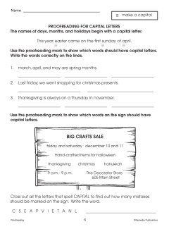 Proofreading for Capital Letters & Lowercase Letters (Chapter Slice) Proofreading for Capital Letters & Lowercase Letters (Chapter Slice)
