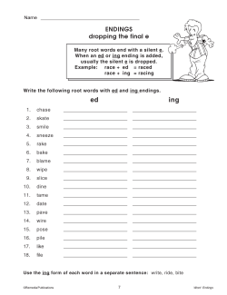Word Endings: -ed and -ing (Chapter Slice)