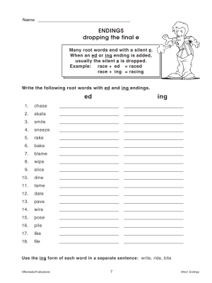 Word Endings: -ed and -ing (Chapter Slice) Word Endings: -ed and -ing (Chapter Slice)