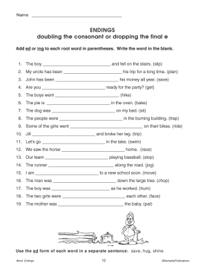 Word Endings: -ed and -ing (Chapter Slice) Word Endings: -ed and -ing (Chapter Slice)
