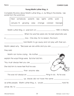 Martin Luther King, Jr. Activities for All Subjects (Chapter Slice) Martin Luther King, Jr. Activities for All Subjects (Chapter Slice)