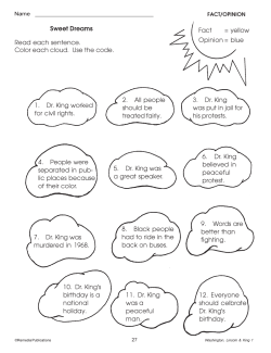 Martin Luther King, Jr. Activities for All Subjects (Chapter Slice) Martin Luther King, Jr. Activities for All Subjects (Chapter Slice)