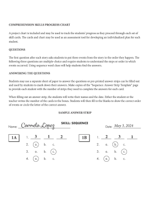 Comprehension Skill Cards - Sequence (RL 2.0-3.5) Comprehension Skill Cards - Sequence (RL 2.0-3.5)