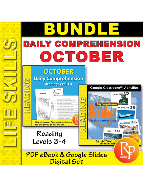 OCTOBER Daily Comprehension: Nonfiction Passages | Google & PDF Print Set