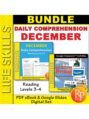 Daily Reading Comprehension - DECEMBER History - Google & PDF Daily Reading Comprehension - DECEMBER History - Google & PDF