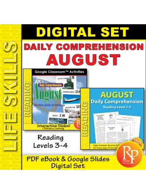 AUGUST Daily Comprehension Reading - Daily History | Google & PDF Print AUGUST Daily Comprehension Reading - Daily History | Google & PDF Print