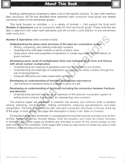 Math Focal Points: Number & Operations (Gr. 3-4) Math Focal Points: Number & Operations (Gr. 3-4)
