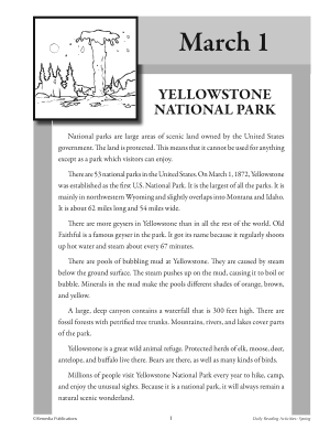 SPRING Daily Reading Activities Set: Main Idea, Fact/Opinion, Inference | Activities SPRING Daily Reading Activities Set: Main Idea, Fact/Opinion, Inference | Activities