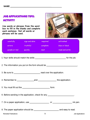 Life Skills Lessons: Job Applications - Filling Out Forms  Life Skills Lessons: Job Applications - Filling Out Forms