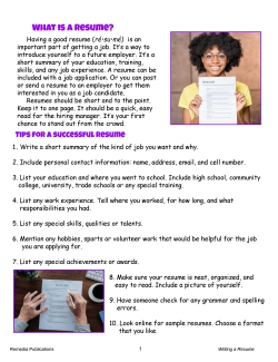 Life Skills Lessons: Filling Out Forms - Writing a Resume Life Skills Lessons: Filling Out Forms - Writing a Resume