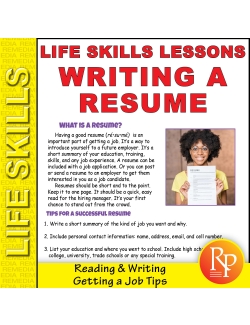 Life Skills Lessons: Filling Out Forms - Writing a Resume Life Skills Lessons: Filling Out Forms - Writing a Resume
