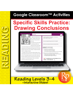 Google Classroom™ Activities: Drawing Conclusions Reading Level Grades 3-4