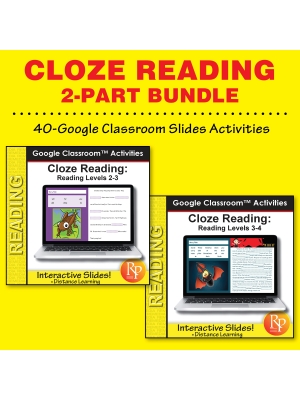 Cloze Reading & Comprehension for Google Classroom™ Bundle Rdg Levels 2-4 Cloze Reading & Comprehension for Google Classroom™ Bundle Rdg Levels 2-4