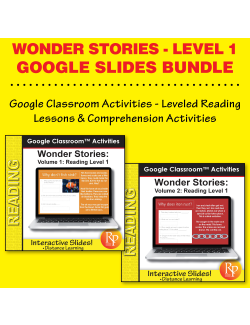 HIGH INTEREST READING BUNDLE Wonder Stories LVL 1 Google Slides