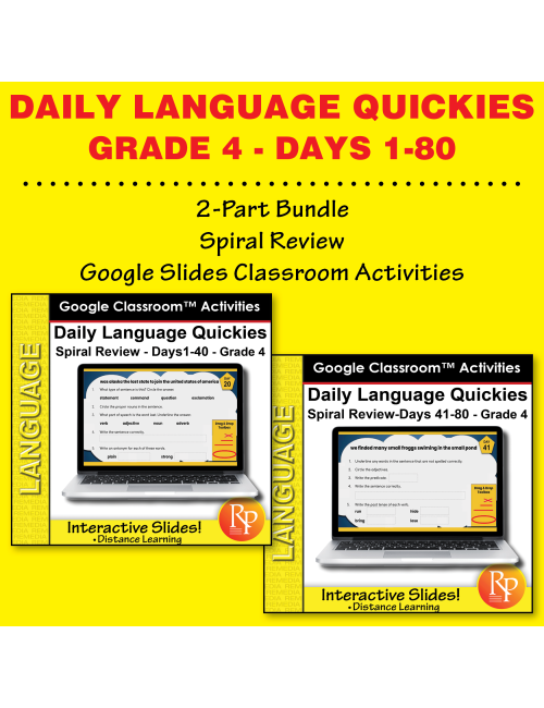 Daily Language Quickies Grade 4 (part 1 & part 2) Google Classroom Version