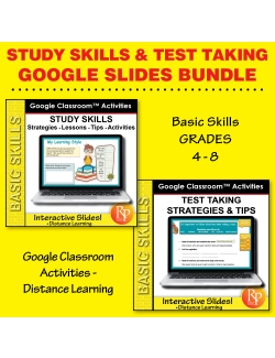 Test Taking Strategies & Study Skills- Lessons & Activities Google Slides BUNDLE Test Taking Strategies & Study Skills- Lessons & Activities Google Slides BUNDLE