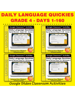160 DAYS of Daily Language Quickies: GOOGLE SLIDES ACTIVITIES SCHOOL-YEAR SET 160 DAYS of Daily Language Quickies: GOOGLE SLIDES ACTIVITIES SCHOOL-YEAR SET