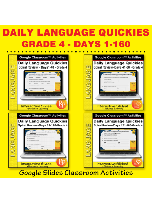 160 DAYS of Daily Language Quickies: GOOGLE SLIDES ACTIVITIES SCHOOL-YEAR SET 160 DAYS of Daily Language Quickies: GOOGLE SLIDES ACTIVITIES SCHOOL-YEAR SET