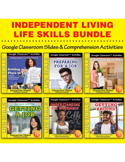 INDEPENDENT LIVING Bundle: Life Skills Lessons for Older Students GOOGLE SLIDES