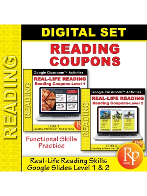 Real-Life Skills: Reading Coupons - Levels 1 & 2 Set Real-Life Skills: Reading Coupons - Levels 1 & 2 Set