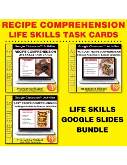 Recipe Comprehension Bundle: Life Skills - Cooking Activities (Google Classroom 3-set) Recipe Comprehension Bundle: Life Skills - Cooking Activities (Google Classroom 3-set)