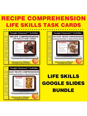 Recipe Comprehension Bundle: Life Skills - Cooking Activities (Google Classroom 3-set) Recipe Comprehension Bundle: Life Skills - Cooking Activities (Google Classroom 3-set)