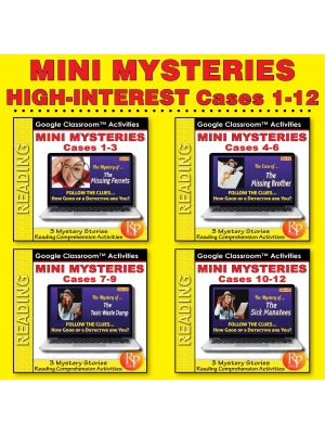 12 Mini Mysteries & Scaffolded Reading Activities (Cases 1-12) Google Classroom Set 12 Mini Mysteries & Scaffolded Reading Activities (Cases 1-12) Google Classroom Set