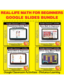 REAL-LIFE MATH: BIG SET! 773 Google Slides: Drive-Thru, Grocery, Shopping