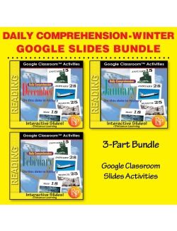 DAILY READING COMPREHENSION DEC, JAN, FEB "On This Day in History" Google Slides DAILY READING COMPREHENSION DEC, JAN, FEB "On This Day in History" Google Slides