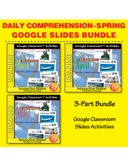 DAILY READING COMPREHENSION SPRING Mar, Apr, May &quot;On This Day in History&quot; Google Slides SET