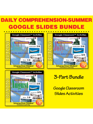 DAILY READING COMPREHENSION SUMMER June, July, August "On This Day in History" Google Slides Set DAILY READING COMPREHENSION SUMMER June, July, August "On This Day in History" Google Slides Set