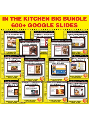 GOOGLE SLIDES SET: 600 Simple Cooking, Recipe Comprehension, Kitchen Safety Lessons GOOGLE SLIDES SET: 600 Simple Cooking, Recipe Comprehension, Kitchen Safety Lessons
