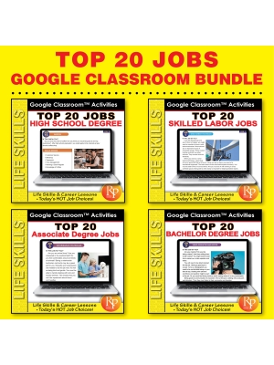 TOP 20 JOBS BUNDLE: Today's Hot Jobs- Life Skills | Career Exploration | Google TOP 20 JOBS BUNDLE: Today's Hot Jobs- Life Skills | Career Exploration | Google