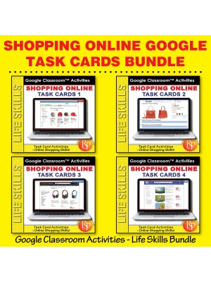 Shopping Online Task Cards BUNDLE: Consumer Life Skills | GOOGLE | Reading Activities Shopping Online Task Cards BUNDLE: Consumer Life Skills | GOOGLE | Reading Activities