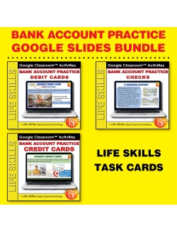 Bank Account Practice GOOGLE SLIDES SET - Life Skills Task Cards Bank Account Practice GOOGLE SLIDES SET - Life Skills Task Cards