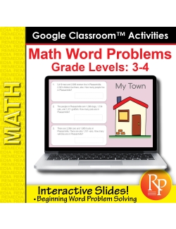 Google Classroom Activities: Math Word Problems Grades 3-4 | Distance Learning