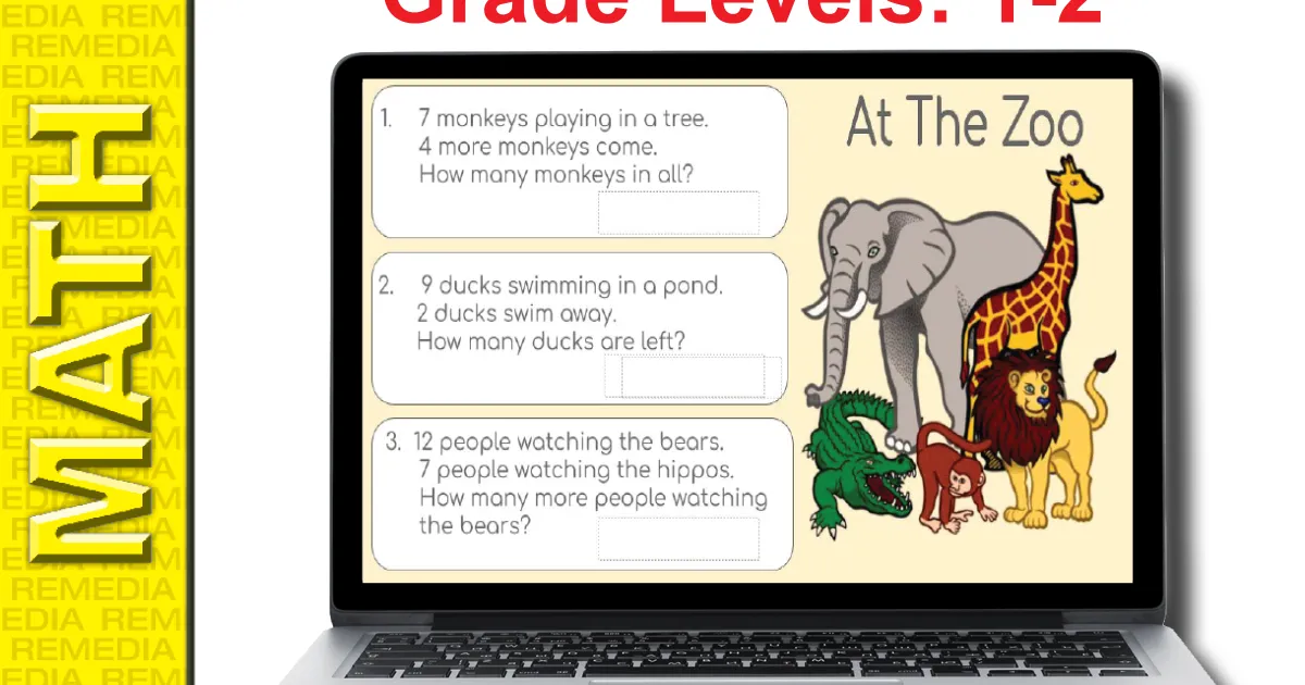 Google Classroom Activities: Math Word Problems Grades 1-2 | Distance ...