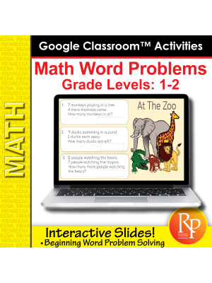 Google Classroom Activities: Math Word Problems Grades 1-2 | Distance Learning Google Classroom Activities: Math Word Problems Grades 1-2 | Distance Learning
