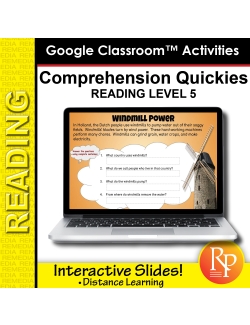 Google Classroom: Comprehension Quickies Reading Level 5 | Distance Learning