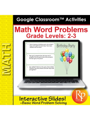 Google Classroom Activities: Math Word Problems Grades 2-3 | Distance Learning Google Classroom Activities: Math Word Problems Grades 2-3 | Distance Learning