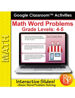Math Word Problems Grades 4-5 - Google Classroom Version