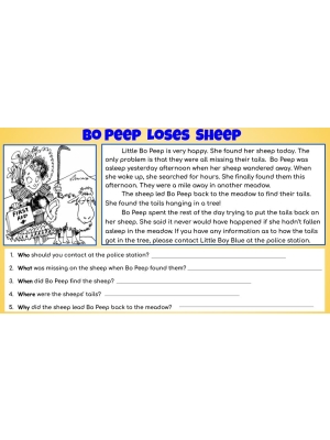 Fractured Fairy Tales & 5 Ws Questions for Reading Comprehension GOOGLE SLIDES VERSION