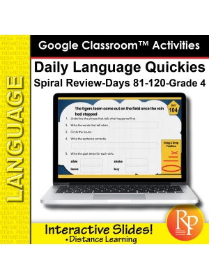 Daily Language Quickies Grade 4 (part 3) Google Classroom Version Daily Language Quickies Grade 4 (part 3) Google Classroom Version