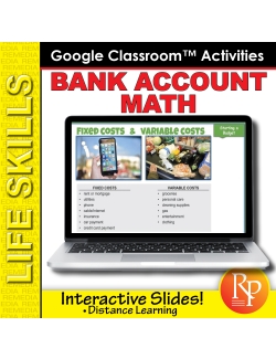 BANK ACCOUNT MATH: Life Skills GOOGLE SLIDES Activities- money, debit... BANK ACCOUNT MATH: Life Skills GOOGLE SLIDES Activities- money, debit...