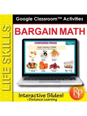 BARGAIN MATH: Life Skills GOOGLE SLIDES Activities - money, shopping, financial BARGAIN MATH: Life Skills GOOGLE SLIDES Activities - money, shopping, financial