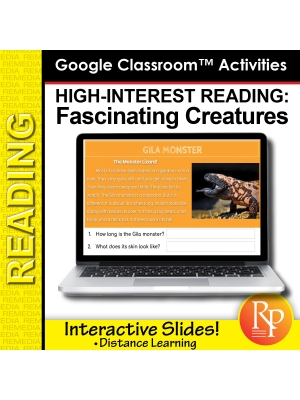 High Interest / Low Vocabulary Reading about Fascinating Creatures & Animals Google Classroom Version High Interest / Low Vocabulary Reading about Fascinating Creatures & Animals Google Classroom Version