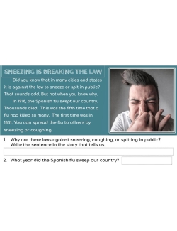 High Interest / Low Vocabulary Reading about SILLY LAWS! Google Classroom Version